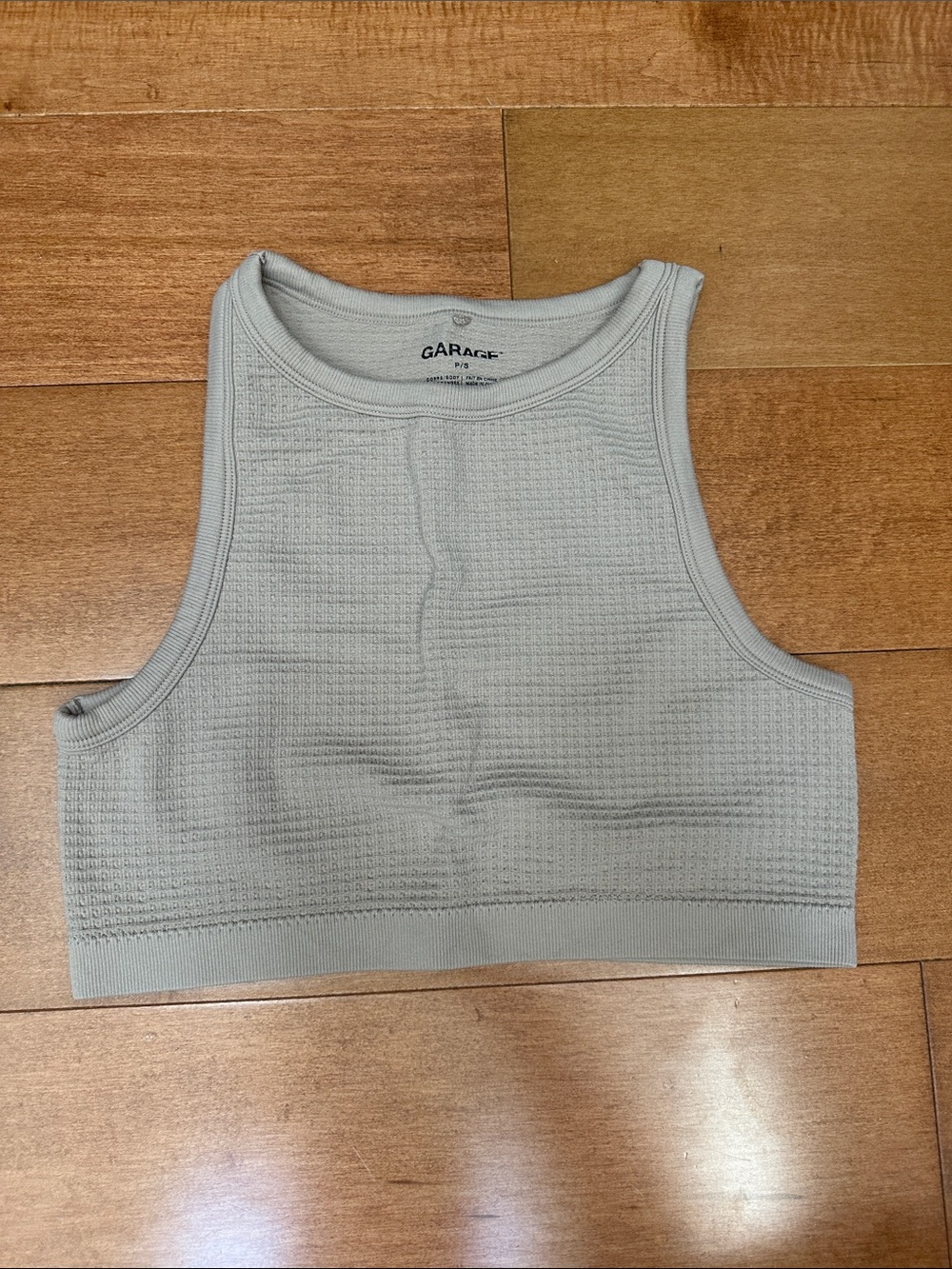 Garage Women's Tan Ribbed Crop Tank Top